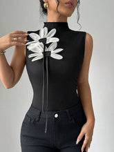 Women's Tight-Fitting Sexy 3D Mesh Floral Strap Camisole Top
